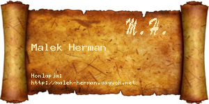 Malek Herman névjegykártya